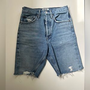 Aritzia AGOLDE Spring Tight Fitting Bermuda Denim Shorts US Size 24